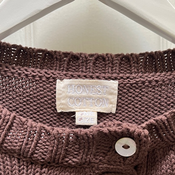 Honest cotton Louisa cotton cardigan Brown Knit Sweater - OS - Picture 2 of 9